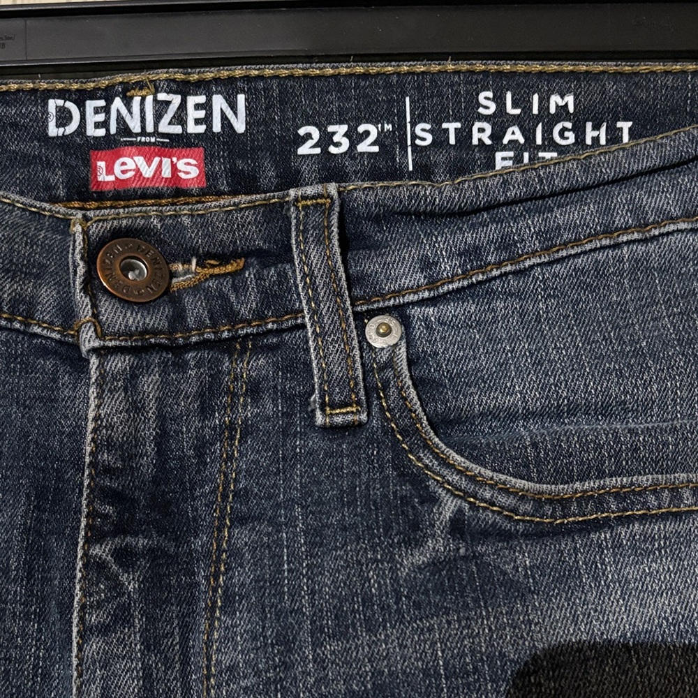 Denizen from Levi's Slim Straight Jeans - Dark Blue Faded Wash